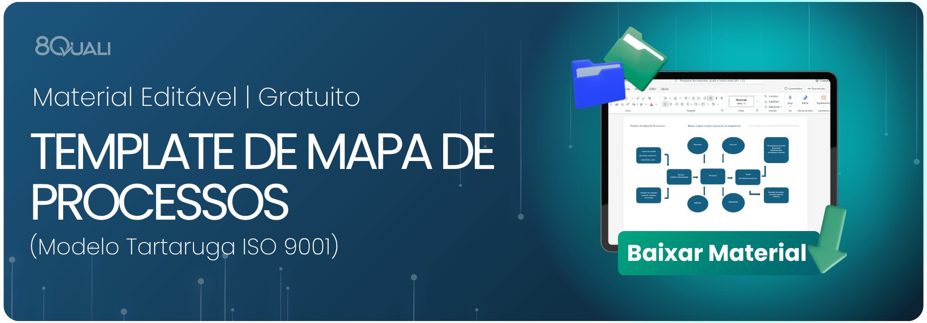 Template de Mapa de Processos material gratuito 8Quali