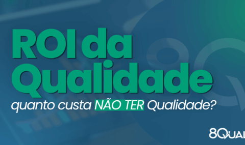 Banner azul com a seguinte frase escrita em verde claro: "Custos da Qualidade: como medir o retorno do seu SGQ (ROI)"