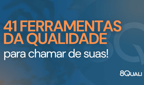Banner azul com a frase "41 FERRAMENTAS DA QUALIDADE a Coletânea Definitiva dos Sistemas de Gestão!" escrita em laranja.