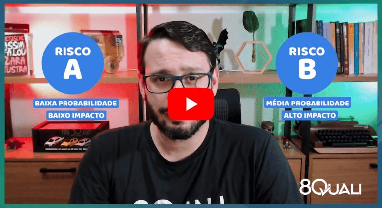 Trecho do vídeo da semana em que exemplificamos Impacto e Probabilidade na agestão de Riscos - 8Quali