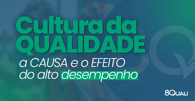 Banner azul com a seguinte frase escrita em verde: "Cultura da Qualidade: O que é, o que come e onde vive?"