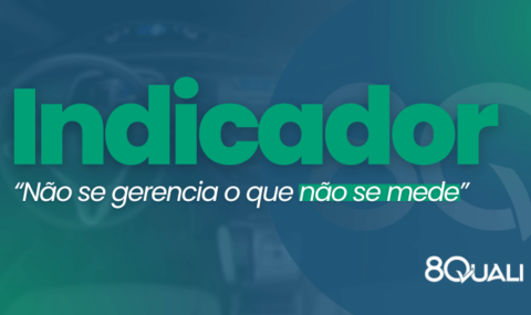 Banner azul com a seguinte frase escrita em verde: "Indicadores da Qualidade: Não se Gerencia o que não se mede".
