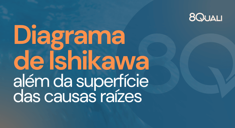Imagem de um cardume de peixes como fundo sobreposta da frase: "Diagrama de Ishikawa o que é e como usar na análise de causa raiz"