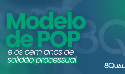 Banner azul com a seguinte frase escrita em verde claro: "Modelo de POP e os Cem Anos de Solidão Processual"