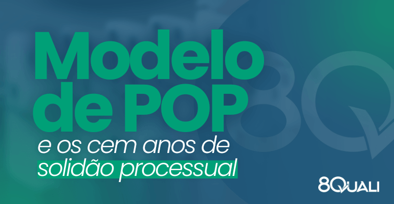 Banner azul com a seguinte frase escrita em verde claro: "Modelo de POP e os Cem Anos de Solidão Processual"